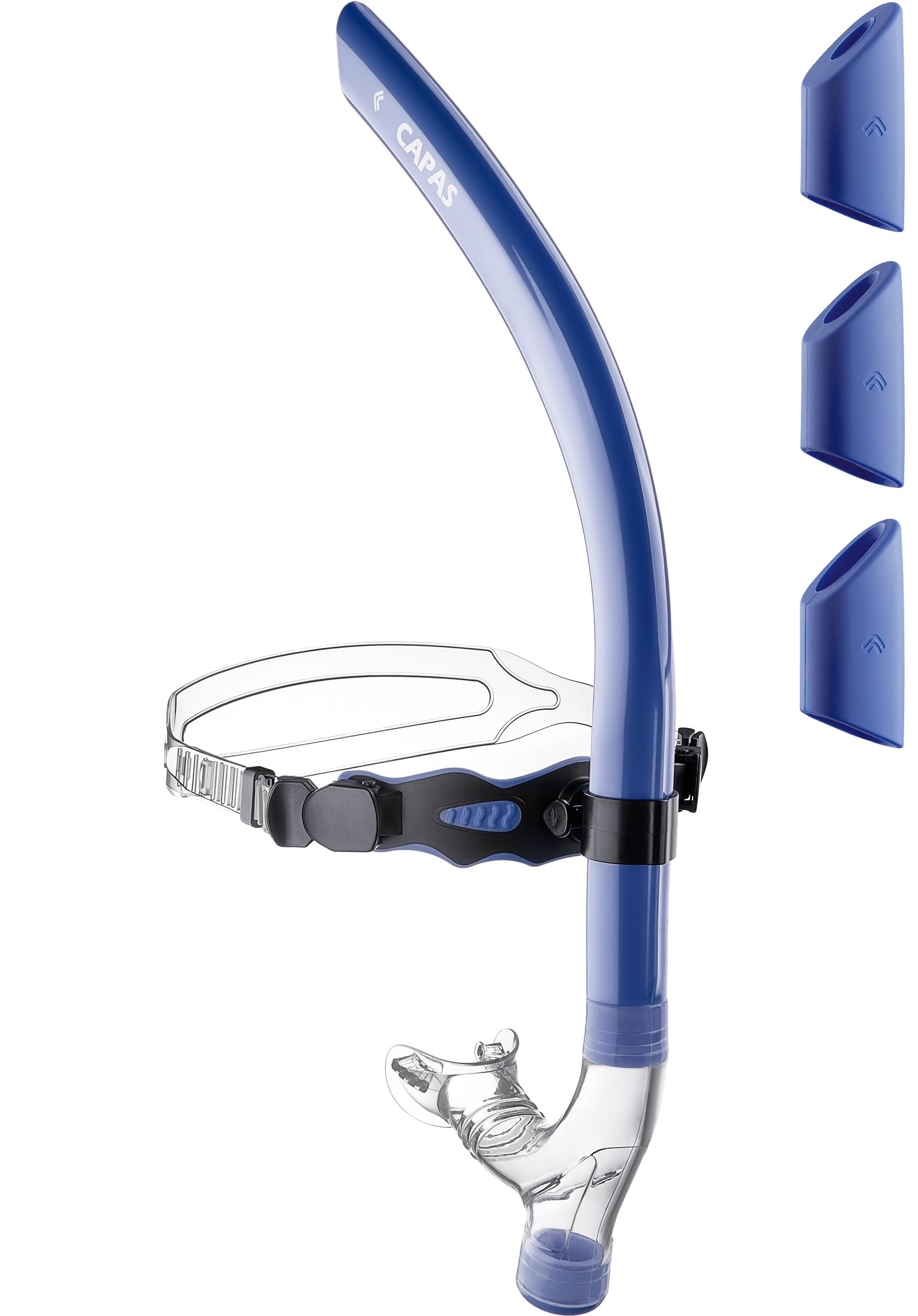 CAPAS Ultimate Fit Lap Swimming Snorkel for Adults, Liquid Silicone Mouthpiece Adjustable Strap Swivel Headband Swimmers