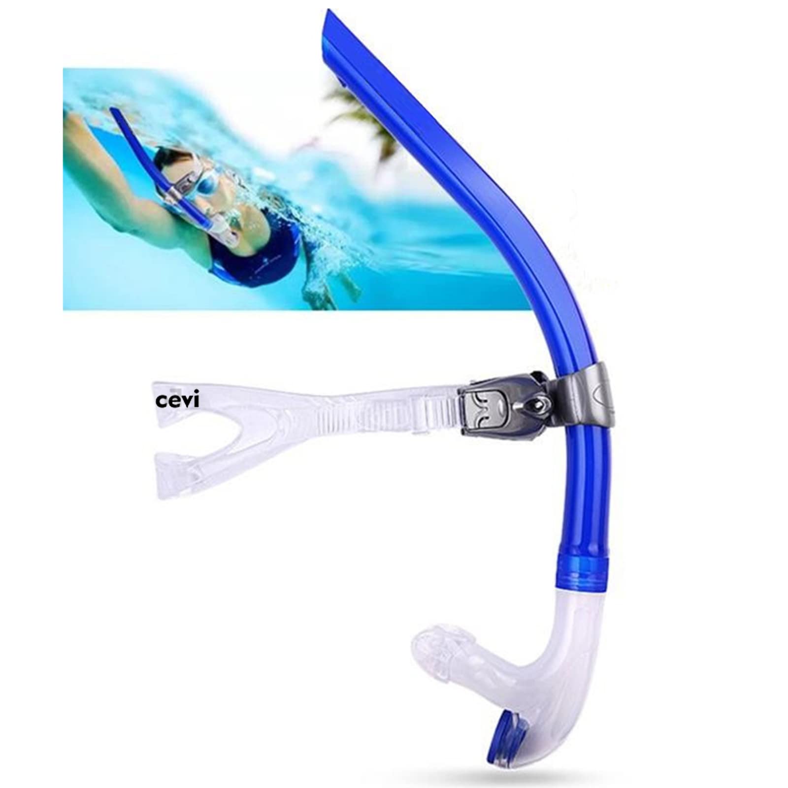 Adult Swim Training Snorkel for Pool and Open Water
| Silicone Mouthpiece One-Way Purge Valve Snorkel Gear
| Lap Swimmi